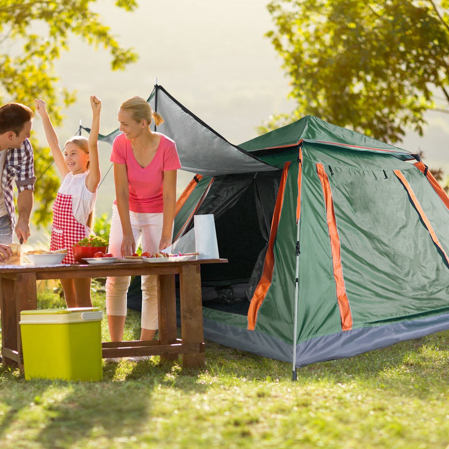 4-5 Person Camping Tent Waterproof 2 Mosquito Nets Windows Carrying Bag 4-5 Person Camping Tent Waterproof 2 Mosquito Nets Windows Carrying Bag