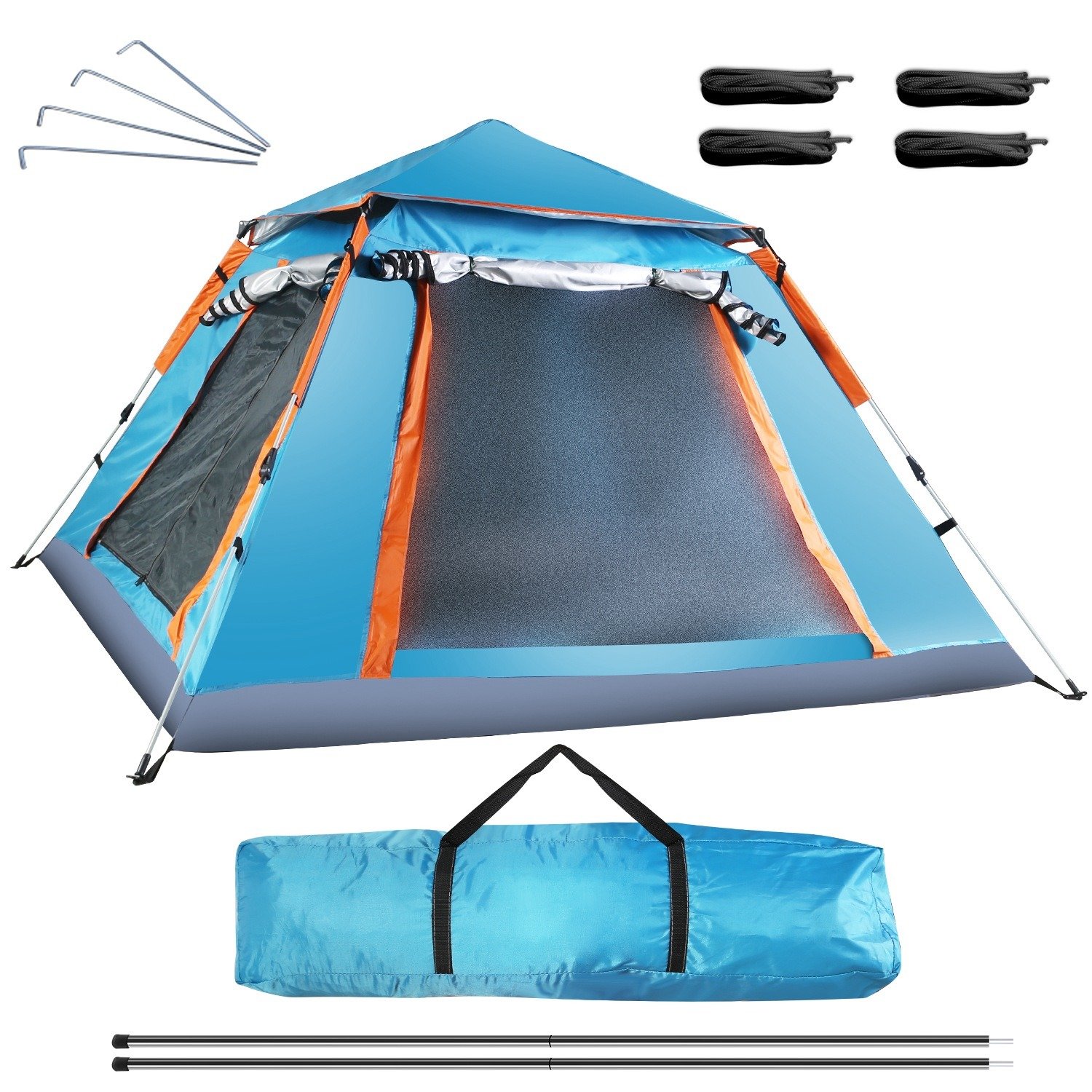 4-5 Person Camping Tent Waterproof 2 Mosquito Nets Windows Carrying Bag 4-5 Person Camping Tent Waterproof 2 Mosquito Nets Windows Carrying Bag