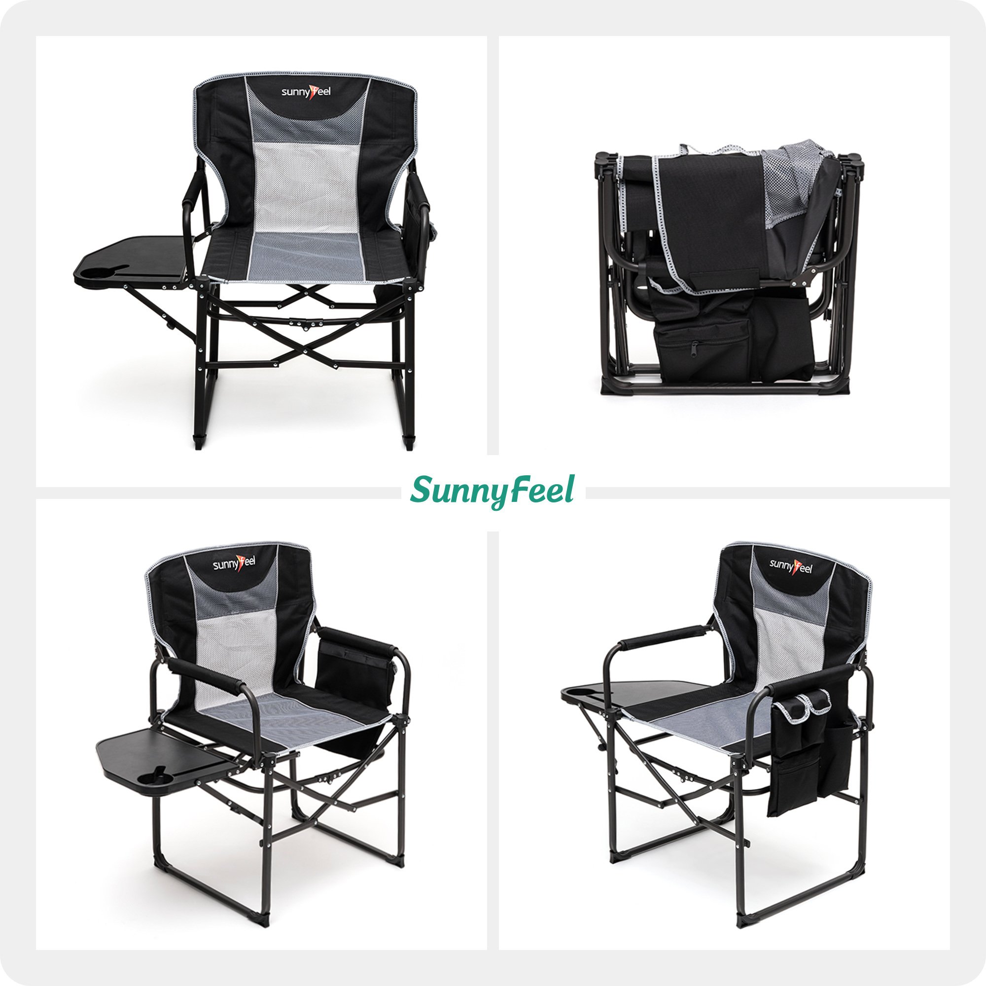 Camping Directors Chair, Heavy Duty,Oversized Portable Folding Chair with Side Table, Pocket for Beach, Fishing,Trip,Picnic,Lawn Camping Directors Chair, Heavy Duty,Oversized Portable Folding Chair with Side Table, Pocket for Beach, Fishing,Trip,Picnic,Lawn